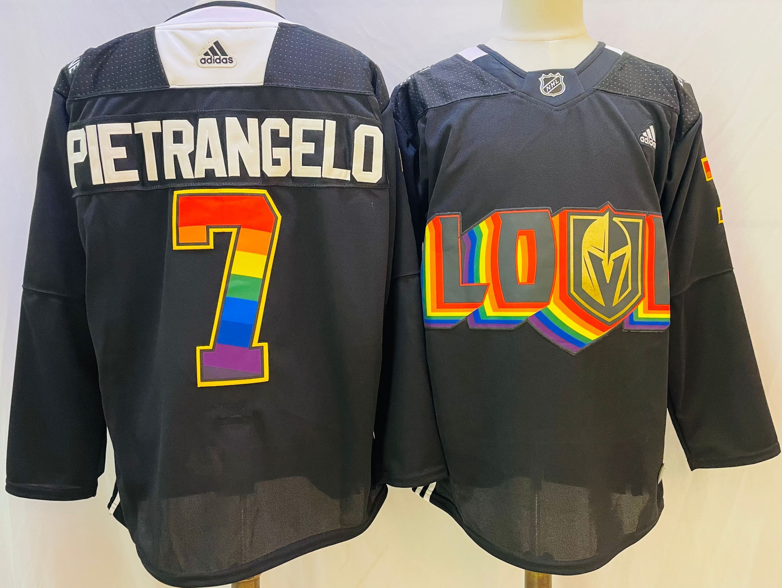 Men Vegas Golden Knights #7 Pietrangelo Black gold Stitched 2022 Adidas NHL Jersey->more nhl jerseys->NHL Jersey